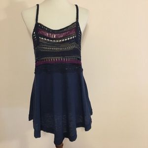 Super cute free people crochet tunic